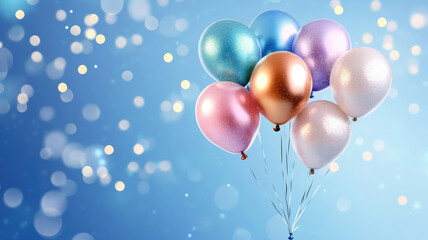Wall Mural - christmas background with balloons, detailed and intricate image