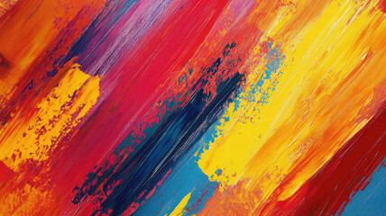 Wall Mural - vivid cluttercore painted background featuring rich colors and bold strokes for a trendy aesthetic, extremely detailed image