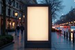 © snupdo - empty blank billboard at night on the street surface