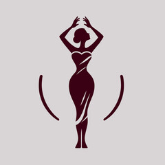 Sticker - Collection of woman's fashionable boutique dress icon, logo	