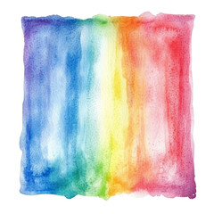 Poster - Vibrant abstract watercolor art with rainbow hues in a rectangular format for a stunning visual experience, abstract rainbow colored rectengular frame on transparent background