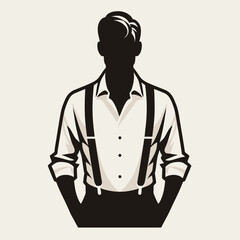 Sticker - Collection of men's fashionable menswear suit icon, logo

