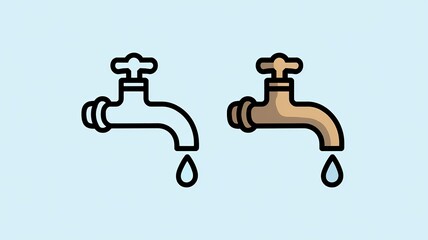 The image shows two faucet icons. generative ai