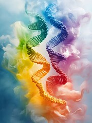 Canvas Print - Rainbow DNA in Smoke.