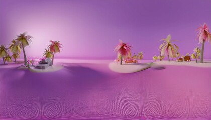 beach with palm trees, glowing neon letter on black, black and white background, 3d render, abstract