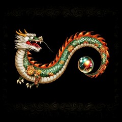 Wall Mural - Chinese Dragon with Pearl