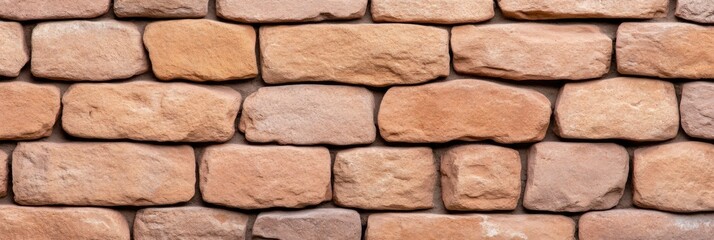 Block wall. Ancient, old brick wall design. Panorama background with a red brick wall.