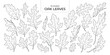 © Plawarn - Set of isolated oak leaves. Cute Autumn foliage illustration in hand drawn style. Black outline and white plane on transparent background.