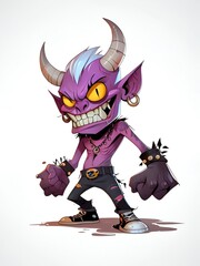 Sticker - Purple Demon Cartoon Character