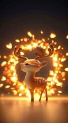 Sticker - Cute Deer with Sparkling Lights