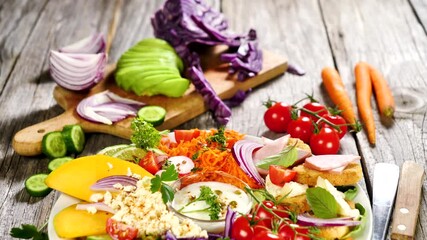 Sticker - plate of healthy vegetarian salad