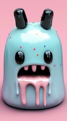 Sticker - Cute Monster with Dripping Pink Slime