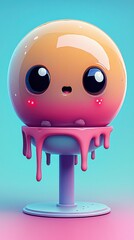 Sticker - Cute 3D Character with Dripping Glaze