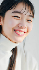 Canvas Print - Close-up portrait of a young woman smiling