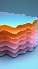 Wall Mural - Abstract Wavy Layers in Pastel Colors