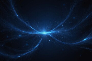 Abstract glowing blue nebula galaxy in space