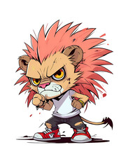 Canvas Print - Angry Lion Cartoon