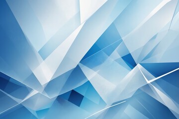 Canvas Print - modern abstract blue and white geometric pattern