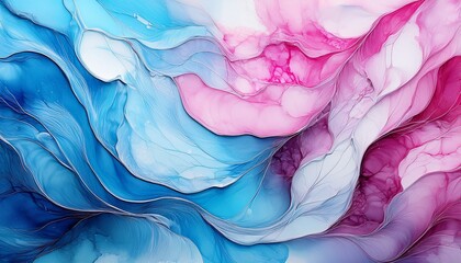 Canvas Print - abstract background, blue and pink, watercolors, painting art design