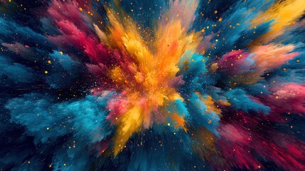 Wall Mural - Abstract Colorful Explosion Background   Paint Splatter Effect