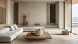 © Trendistudio - Living room and sofa in modern, clean and beautiful minimalist interior, Generative AI