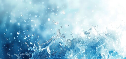 Wall Mural - Water Splash with a Blue Background