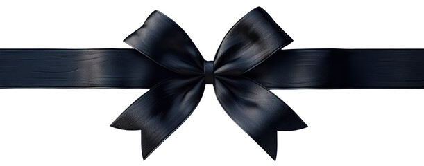 Wall Mural - Black Friday Sale. Black ribbon bow isolated on white transparent