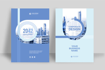 Wall Mural - city background business book cover design template