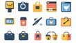 © Dee - Modern Flat Vector Shopping App Icon Set with Categories for Clothing, Electronics, and Home Goods