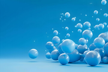 Poster - blue bubbles in the water