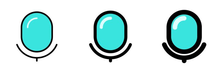 Wall Mural - Vector microphone, podcast, recorder icon. Black, white background. Perfect for app and web interfaces, infographics, presentations, marketing, etc.