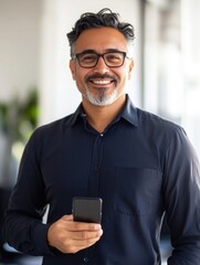 Business Professional, Smiling at Phone