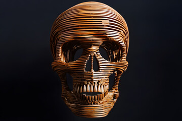 Poster - A wooden skull