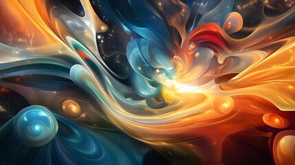 Poster - Abstract Swirling Galaxy.