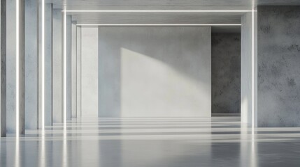 Wall Mural - Minimalist Concrete Interior with Light