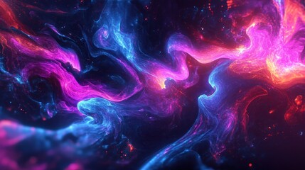 Wall Mural - Abstract Nebula with Blue and Red Colors