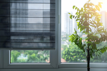 Canvas Print - window with flower