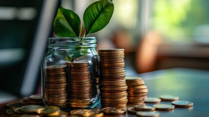 Plant Growing From Coins