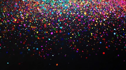 Canvas Print - Glittering colourful confetti falling down. Party background concept for holiday, celebration, New Year's Eve or jubilee