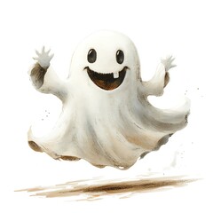 happy halloween ghost floating with a playful smil 00014 02 - perfect for halloween decorations and 