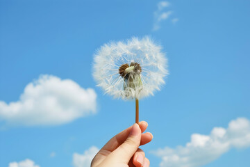 Poster - hand with dandelion