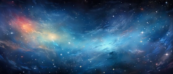 Wall Mural - Night sky with stars and nebula. Space background.