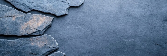 Wall Mural - old dark blue scratched grunge concrete wall background