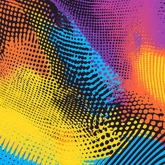 Wall Mural - Vibrant abstract background featuring a dynamic halftone pattern infusion image 