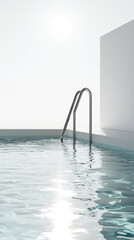 A Minimalist Pool Scene: Serenity in Simplicity