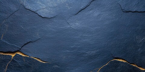 Canvas Print - old dark blue scratched grunge concrete wall background