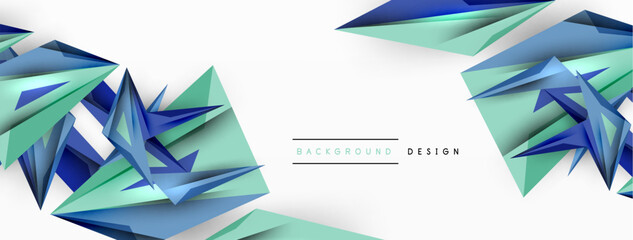 Wall Mural - Minimal geometric abstract background. Low poly dynamic triangle design. Trendy techno business template for wallpaper, banner, background or landing