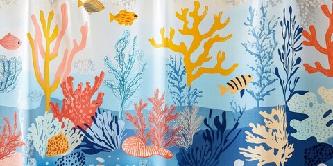 Poster - Colorful underwater scene with fish and coral.