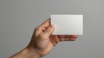 A hand holds a white rectangular card with generative ai 