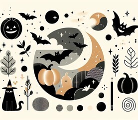 illustration of a halloween pattern